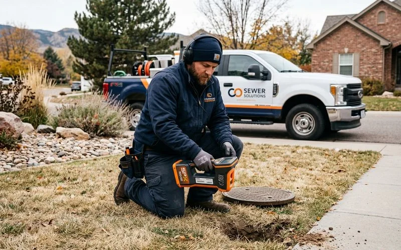Pipe locator pinpointing the exact spot of a sewer issue