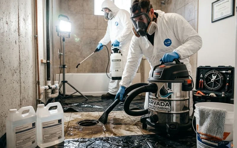 Professional sewer backup cleanup after the line is cleared