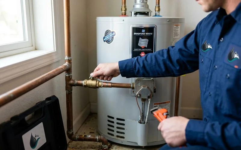 Shutting off the water heater cold supply valve