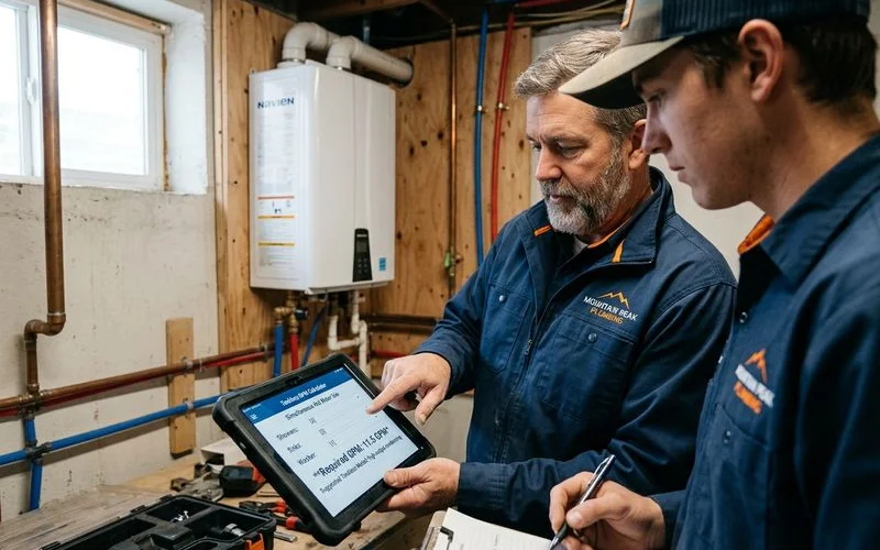 Tankless water heater GPM calculator