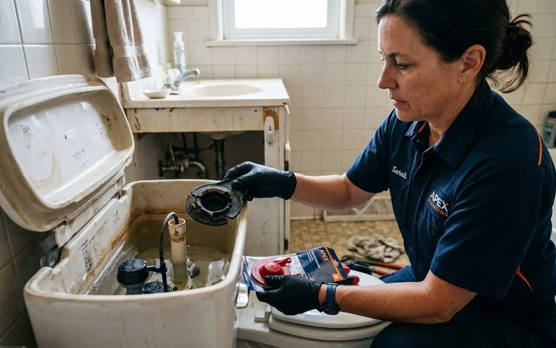 Toilet flapper inspection and replacement