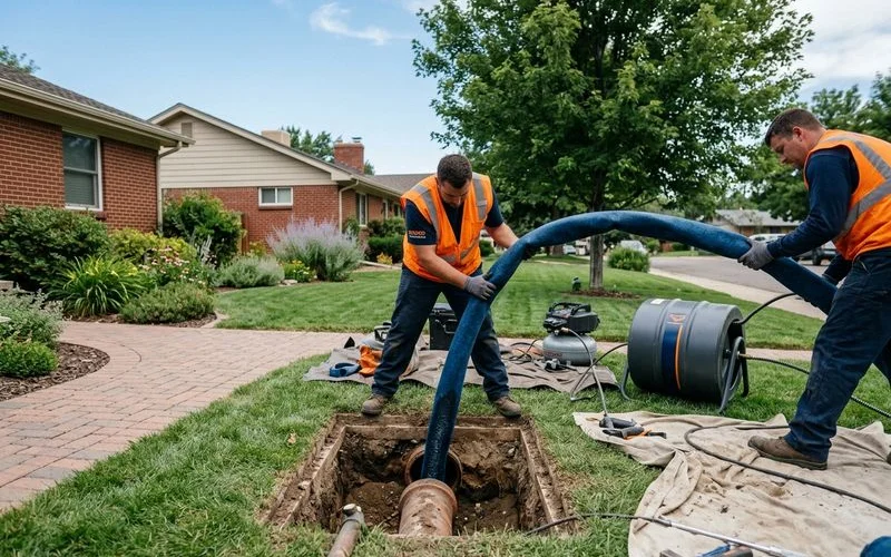 Trenchless pipe lining inserted through a small access pit