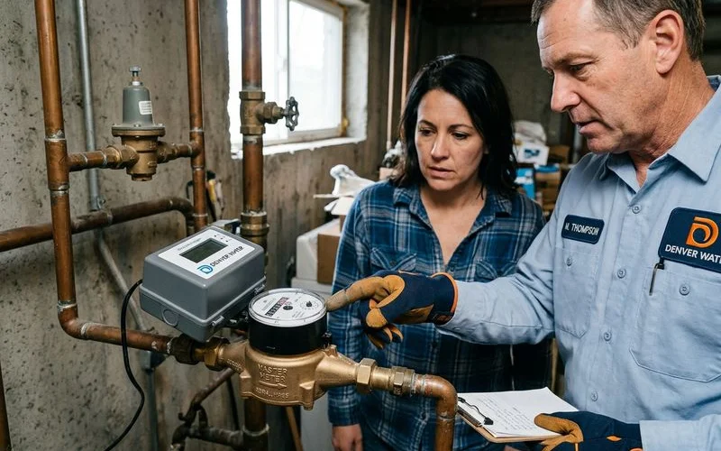 Water meter test confirming a hidden leak
