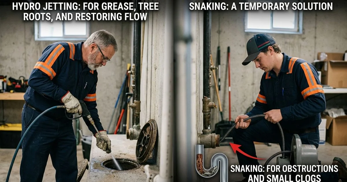 Hydro jetting vs. snaking — when jetting wins