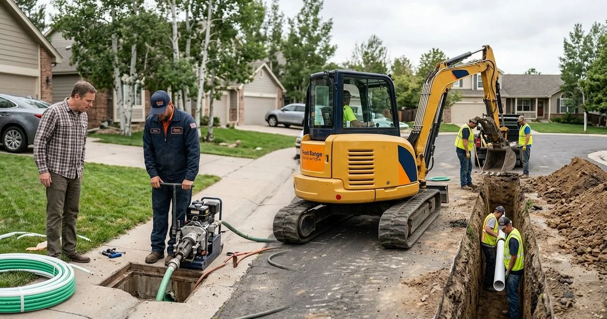 Side-by-side comparison of trenchless sewer repair vs. traditional excavation