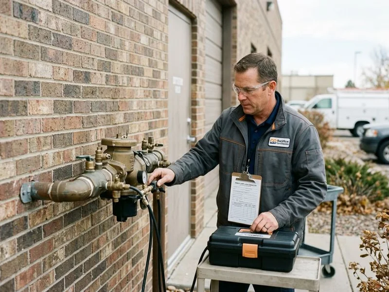 Backflow preventer being tested by a certified technician