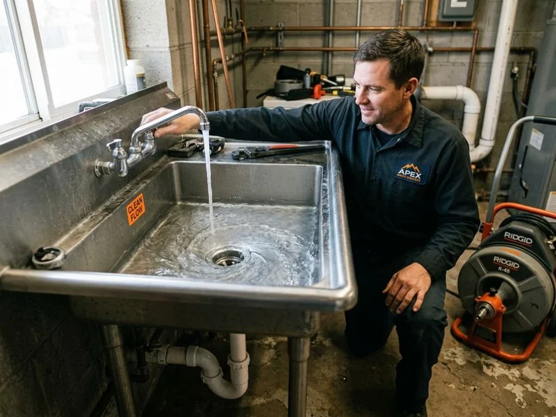 Drain running freely after a professional clog removal
