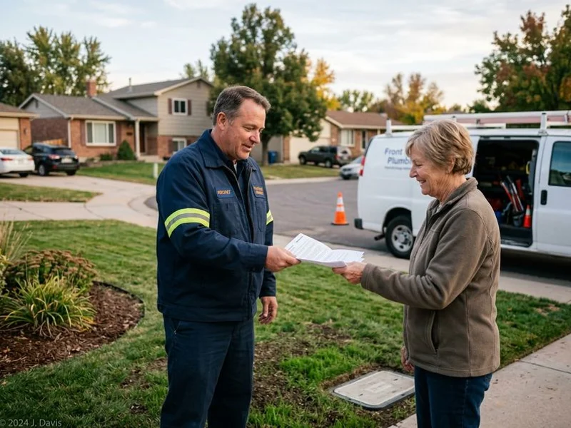 Completed sewer repair with restored landscaping and warranty handover