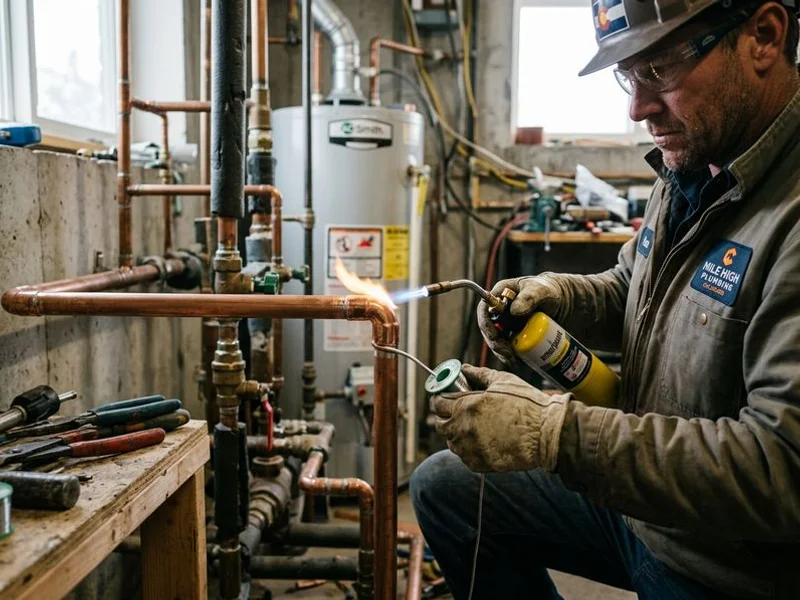 New copper supply line being sweated into place