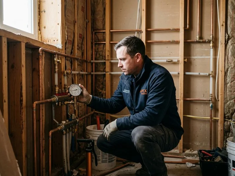 Pressure test confirming new lines are leak-free
