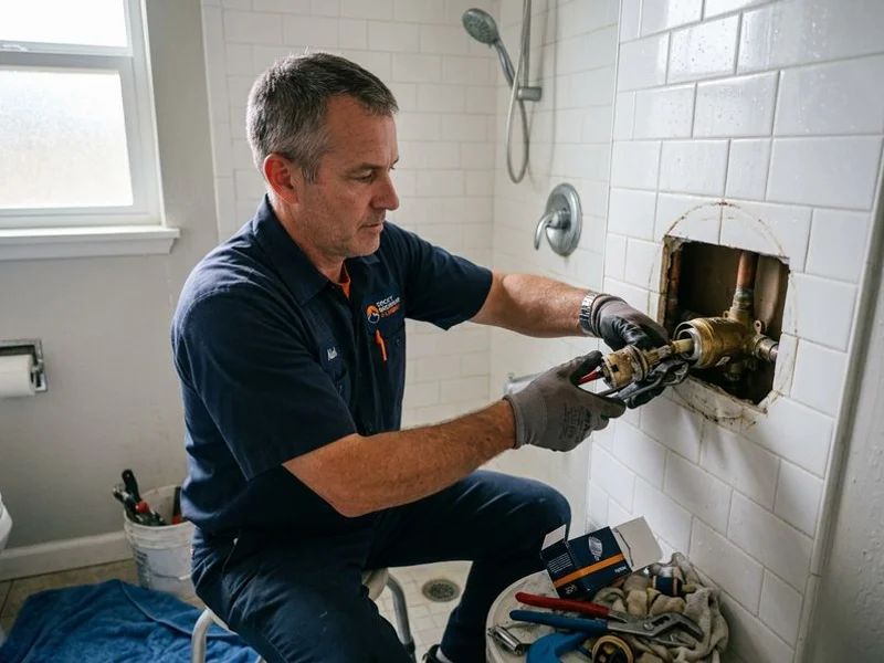 Shower valve cartridge being replaced to restore pressure