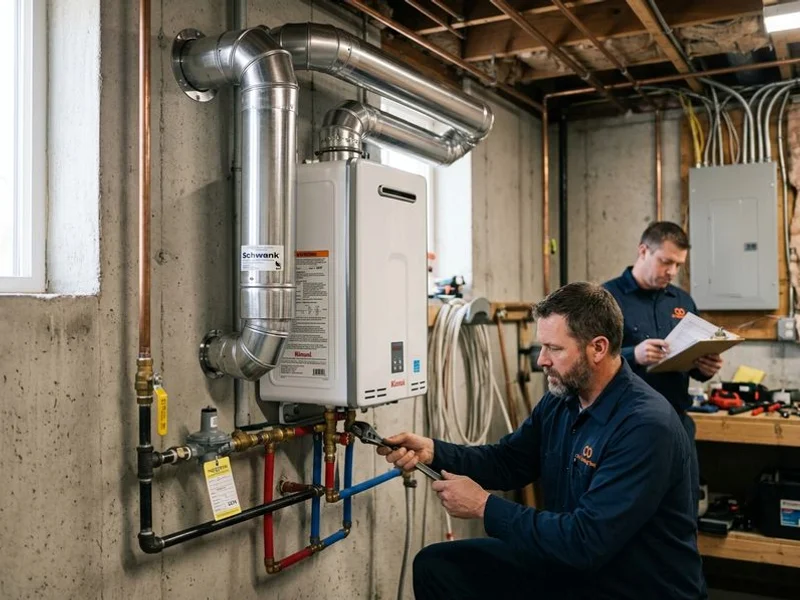 Wall-mounted tankless unit with stainless venting